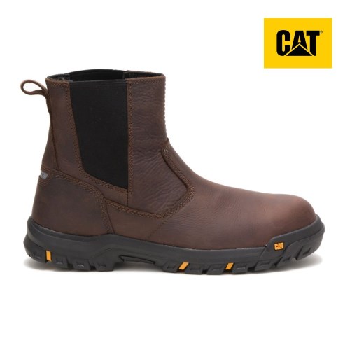 Caterpillar Wheelbase Steel Toe Werkschoenen Heren DonkerBruin (KSLI.NL)